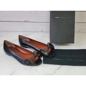 Marc by Marc Jacobs Bow Accents Ballet Flats BLACK / GUNMETAL